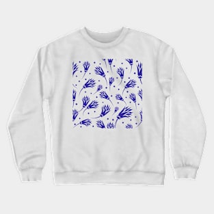 Egypt style floral design in blue Crewneck Sweatshirt